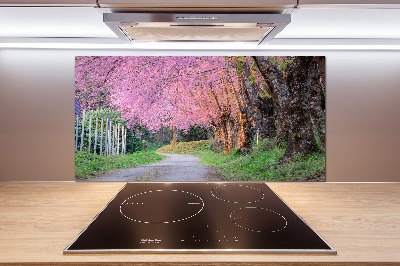 Dekorační panel sklo Květy višně
