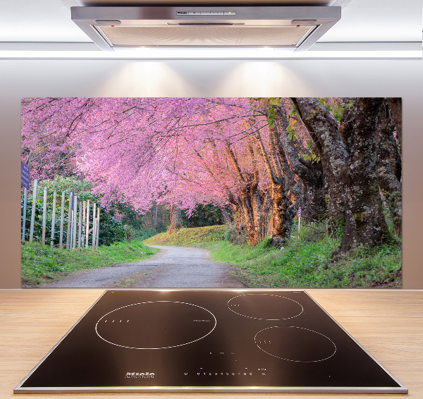 Dekorační panel sklo Květy višně