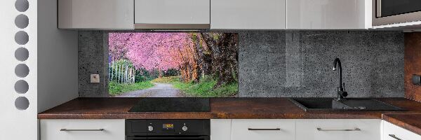 Dekorační panel sklo Květy višně