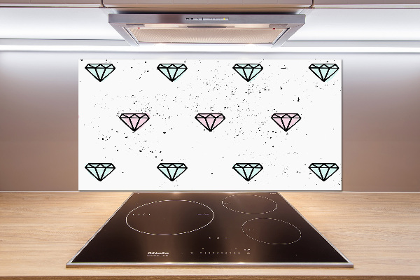 Skleněný panel do kuchynské linky Diamanty