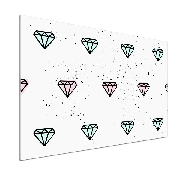Skleněný panel do kuchynské linky Diamanty