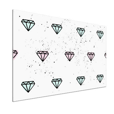 Skleněný panel do kuchynské linky Diamanty