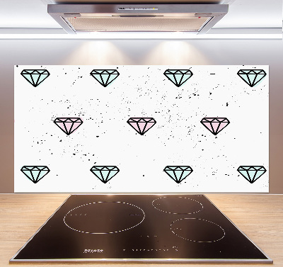 Skleněný panel do kuchynské linky Diamanty
