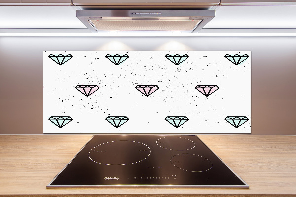 Skleněný panel do kuchynské linky Diamanty