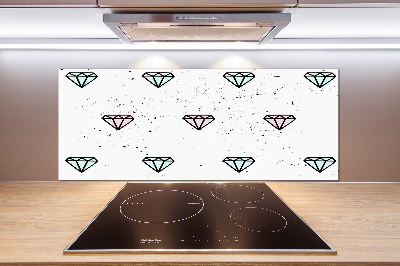 Skleněný panel do kuchynské linky Diamanty