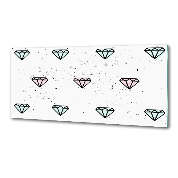 Skleněný panel do kuchynské linky Diamanty