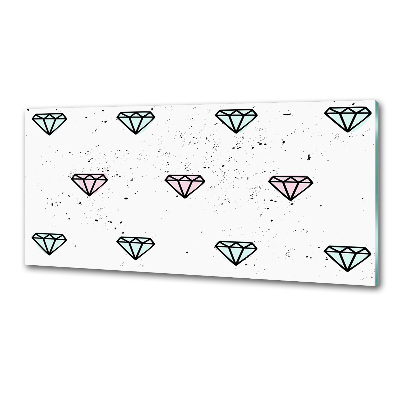 Skleněný panel do kuchynské linky Diamanty