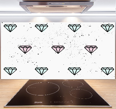 Skleněný panel do kuchynské linky Diamanty
