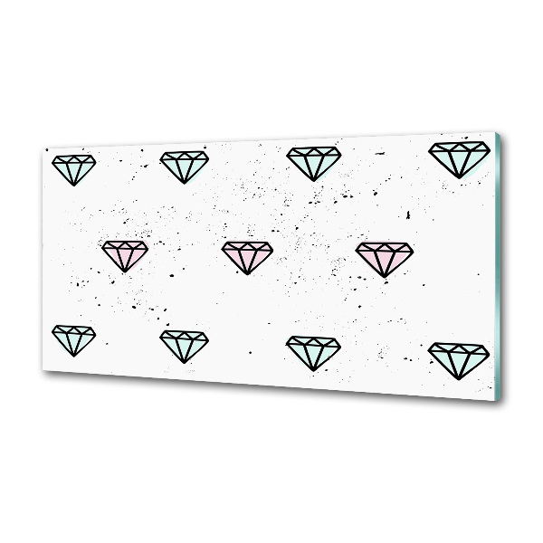 Skleněný panel do kuchynské linky Diamanty
