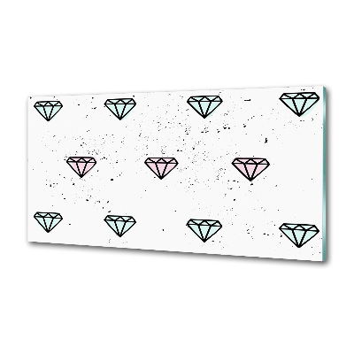 Skleněný panel do kuchynské linky Diamanty