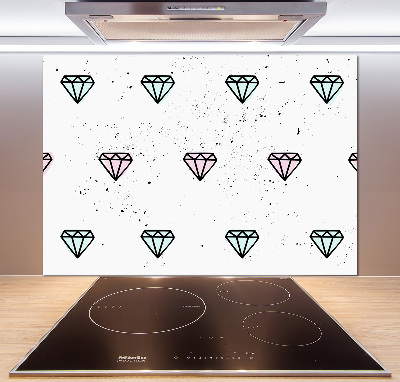 Skleněný panel do kuchynské linky Diamanty