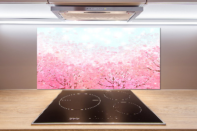 Dekorační panel sklo Květy višně