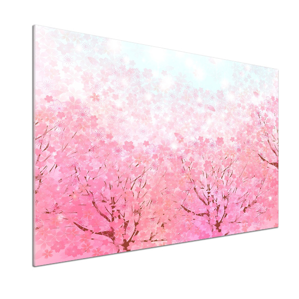 Dekorační panel sklo Květy višně