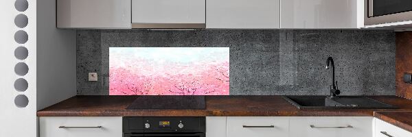 Dekorační panel sklo Květy višně