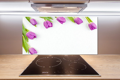 Panel do kuchyně Fialové tulipány