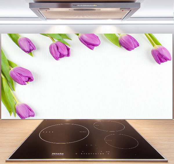 Panel do kuchyně Fialové tulipány