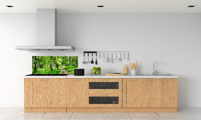 Dekorační panel sklo Břízový les