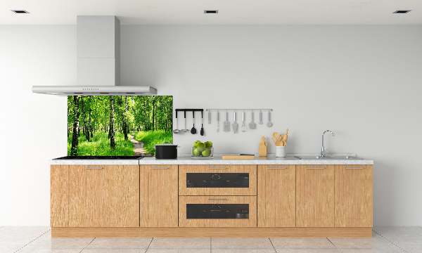 Dekorační panel sklo Břízový les