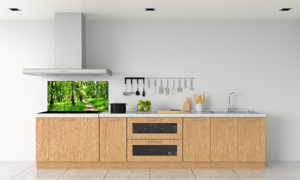 Dekorační panel sklo Břízový les