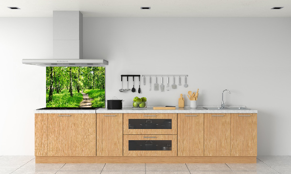 Dekorační panel sklo Břízový les