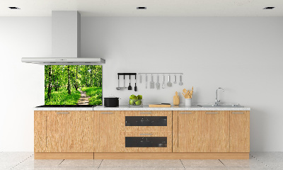 Dekorační panel sklo Břízový les