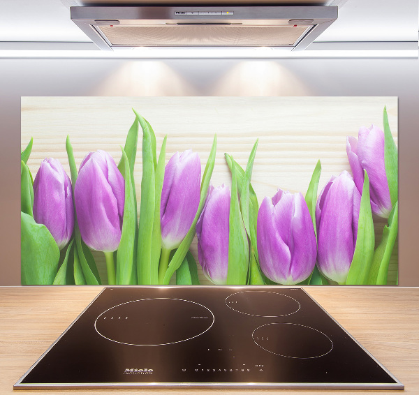 Panel do kuchyně Fialové tulipány