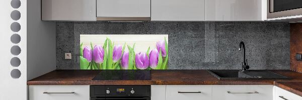 Panel do kuchyně Fialové tulipány