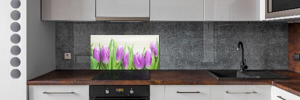 Panel do kuchyně Fialové tulipány