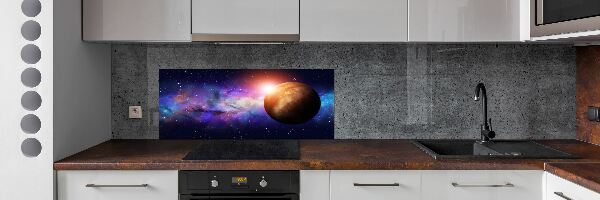 Skleněný panel do kuchynské linky Mlhovina