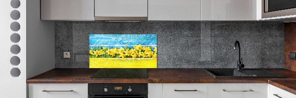 Skleněný panel do kuchyně Narcisy