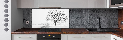 Dekorační panel sklo Strom zima