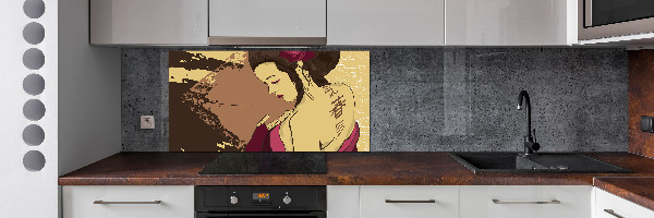 Skleněný panel do kuchyně Gejša