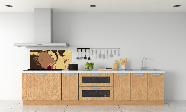 Skleněný panel do kuchyně Gejša