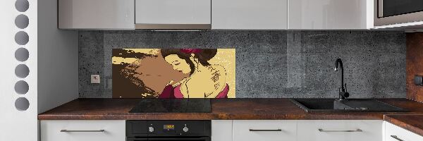Skleněný panel do kuchyně Gejša
