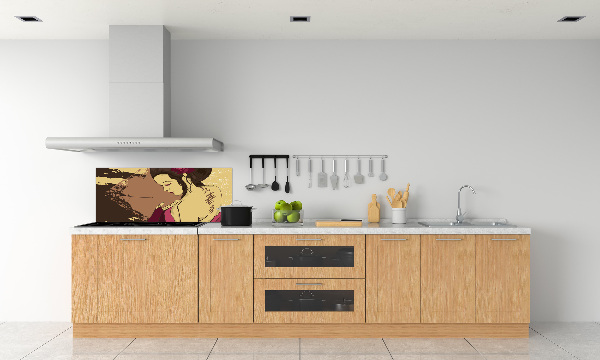 Skleněný panel do kuchyně Gejša