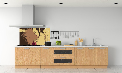 Skleněný panel do kuchyně Gejša