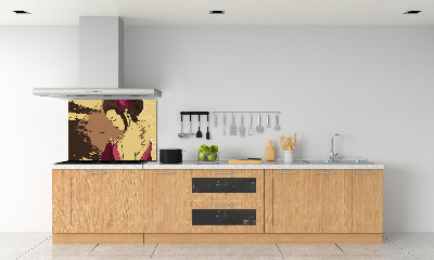 Skleněný panel do kuchyně Gejša