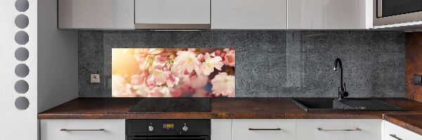 Dekorační panel sklo Květy višně