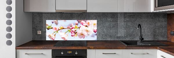 Dekorační panel sklo Květy višně