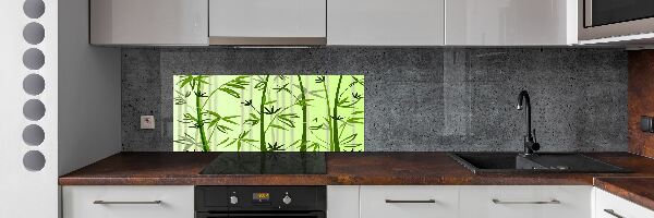 Skleněný panel do kuchyně Bambus