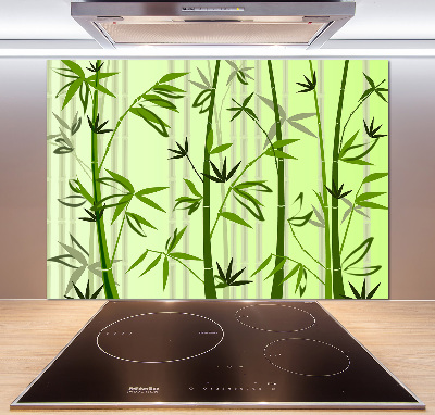 Skleněný panel do kuchyně Bambus