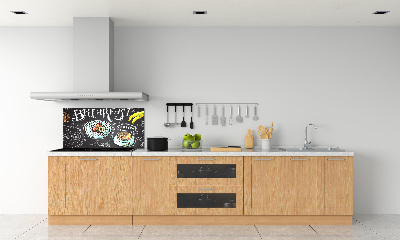Skleněný panel do kuchynské linky Snídaně