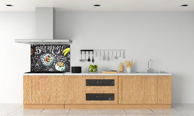 Skleněný panel do kuchynské linky Snídaně