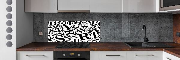 Skleněný panel do kuchyně Abeceda