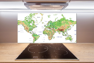 Dekorační panel sklo Mapa světa