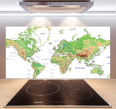 Dekorační panel sklo Mapa světa