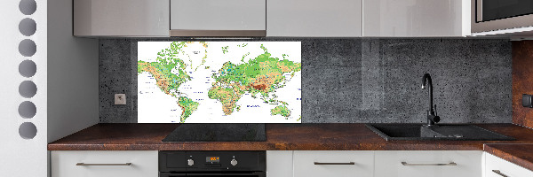 Dekorační panel sklo Mapa světa