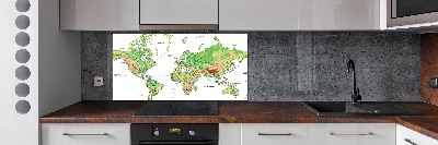 Dekorační panel sklo Mapa světa