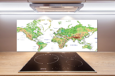 Dekorační panel sklo Mapa světa