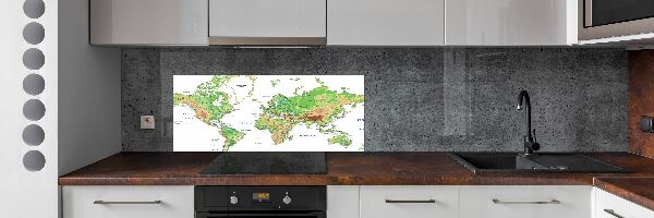 Dekorační panel sklo Mapa světa